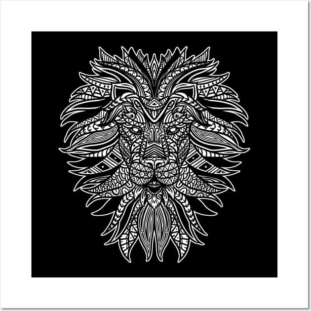 Lion Tribal Wall Art by Barabarbar artwork